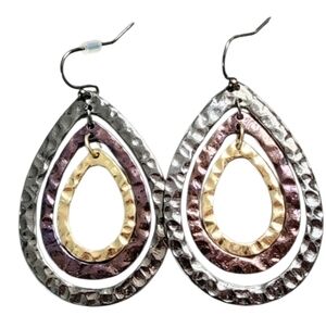 Metal Teardrop Multicolor Earrings